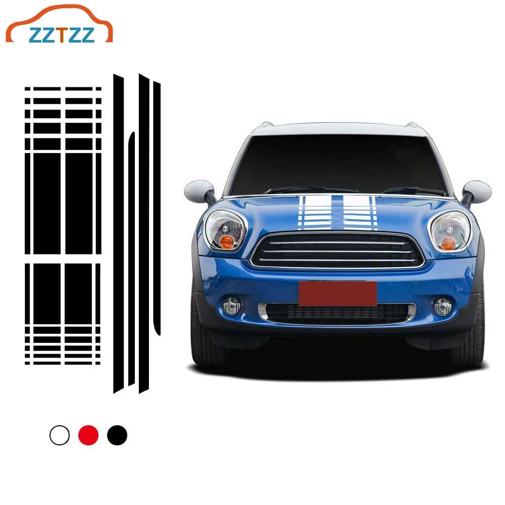 1 компл. Автомобильный капот багажник Задняя боковая юбка гоночный полосатый