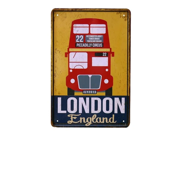

London Bus Tin Sign art wall decoration,vintage aluminum retro metal sign