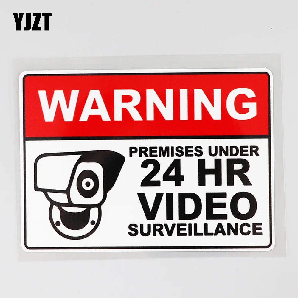 

YJZT 13,5 см × 9,3 см Предупреждение помещений под 24 часа видео Наклейка ПВХ автомобиля Стикеры 12C-0718