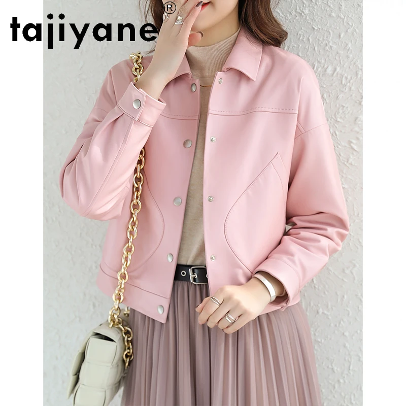 

Tajiyane Women Genuine Leather Jacket Women's Pink Jackets Real Sheepskin Woman Coats Korean Short Women's Clothes Jaqueta HLY10