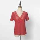Кружевная ажурная футболка, женская летняя льняная шикарная Элегантная футболка с коротким рукавом, женская одежда, винтажные топы, футболка 2022