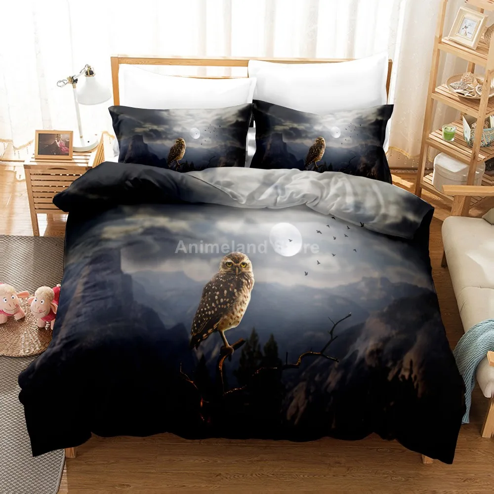 Комплект постельного белья с изображением животных совы детское фантастическое