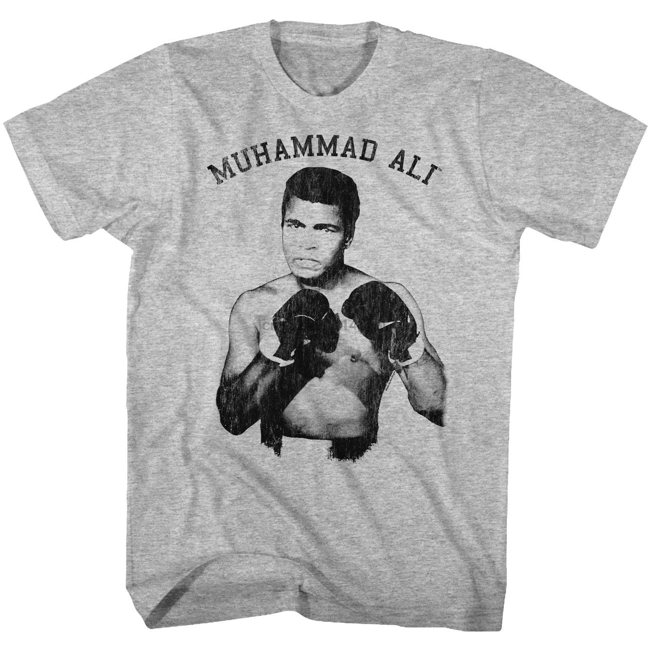 Футболка Muhammad Ali Tall серая Хизер с круглым вырезом лидер продаж Мужская футболка