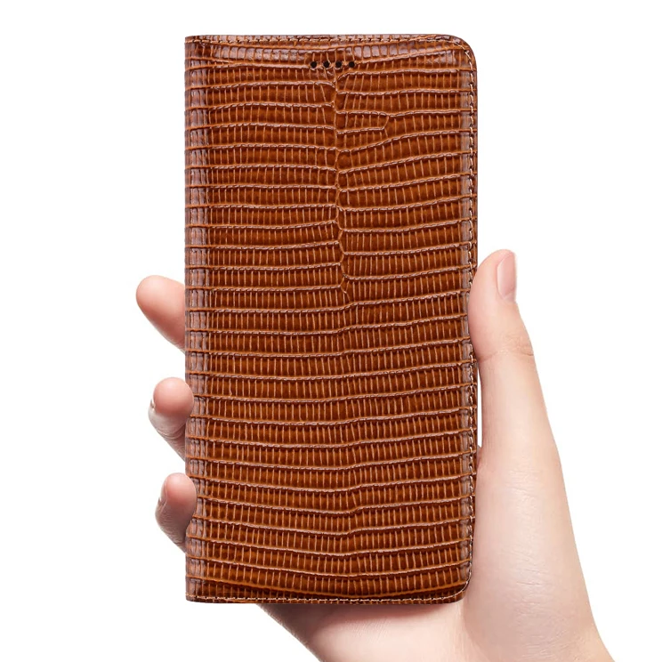 

Lizard Grain Genuine Flip Leather Case For Xiaomi Redmi Note 3 4 4X 5 5A 6 7 8 8T 9 9S Pro Max Business Cell Phone Cover Cases