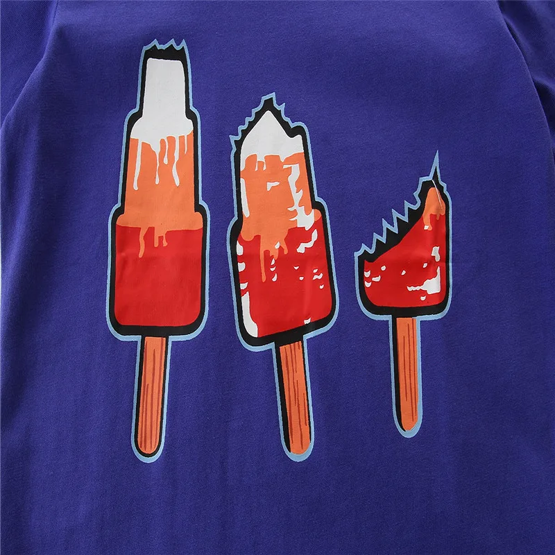 Детская футболка с принтом мороженого из хлопка | одежда и обувь