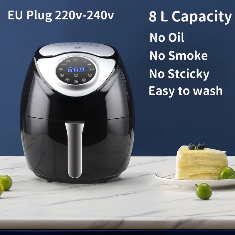 

Frying Pot No Oil No Smoke No Sticky Easy To Wash 8L Capacity Air Fryer With EU Plug