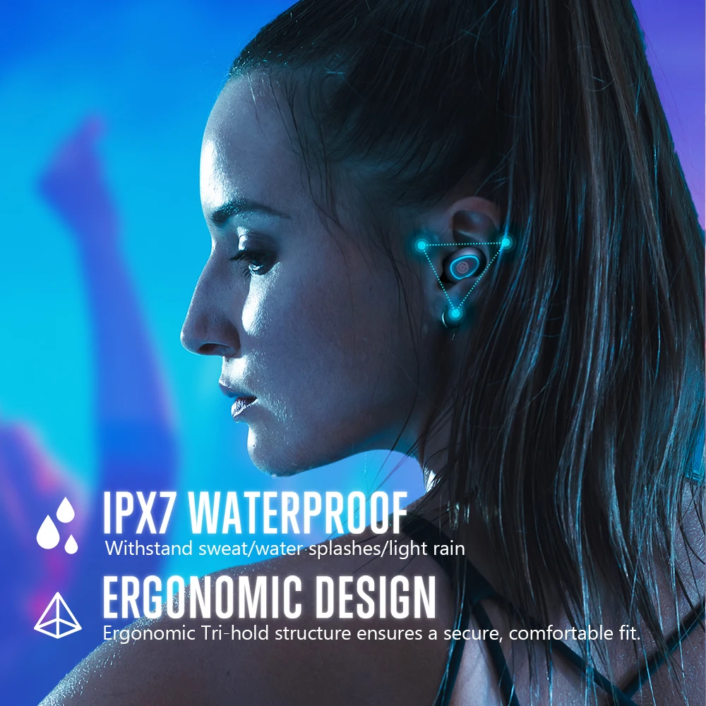 Беспроводные наушники Cystereo TWS Bluetooth 5 0 20 ч светодиодный дисплей шумоподавление