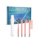 Палочка для удаления пятен и прыщей, 4 в 1, Высокочастотный электрод Вт, неоновая, для электротерапии