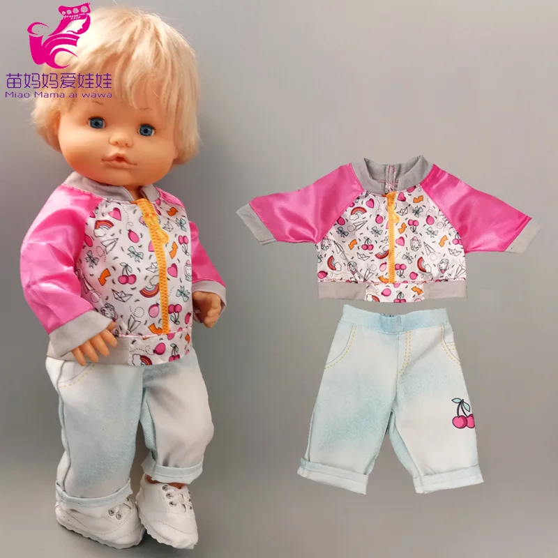 

For 40cm Nenuco Doll Jacket jeans pants Fit 38cm Ropa Y Su Hermanita 16 inch Baby Doll clothes coat