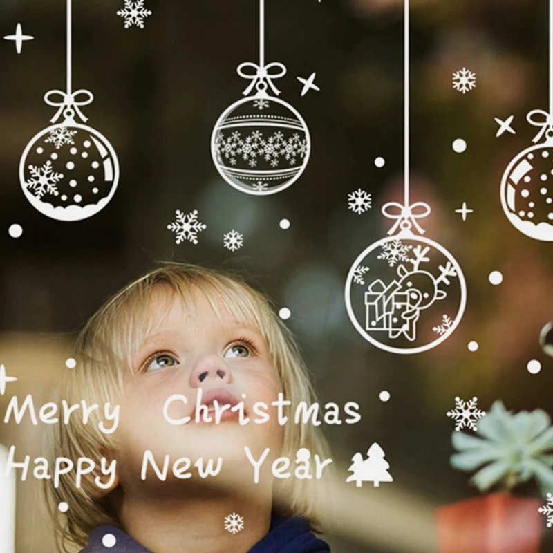 Рождественские настенные наклейки Рождественское украшение снежинка