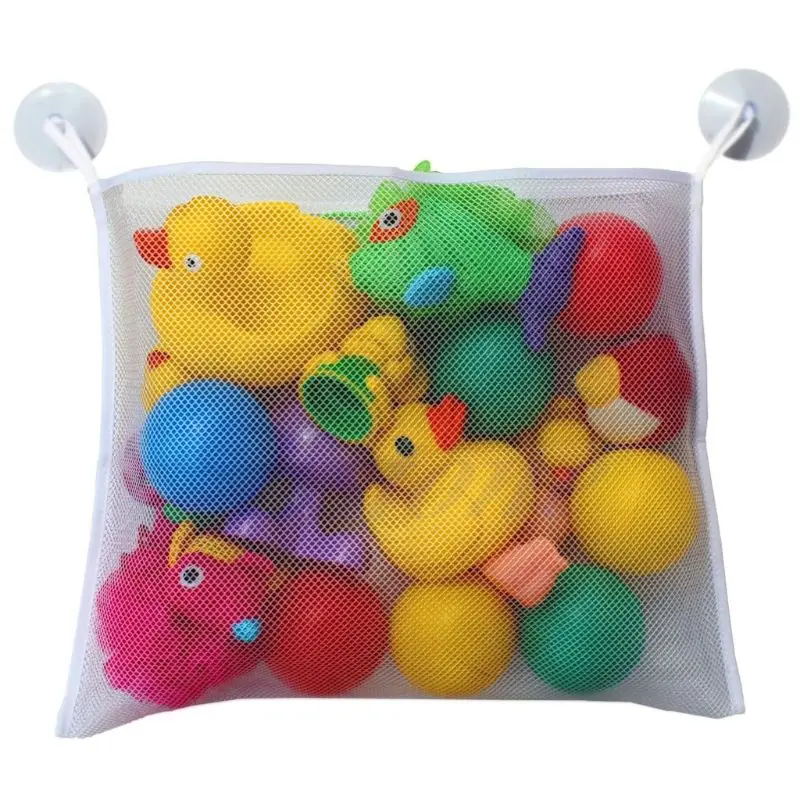 

Baby Bath Time Cute Toy Tidy Storage Suction Cup Bag Mesh Bathroom Organiser Net