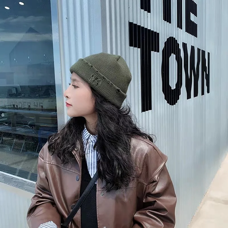 

Women Winter Hat Knitted Beanie Hat Cashmere Knitted Hats Men Cap Winter Autumn Rabbit Fur Ladies Solid Beanies Hot