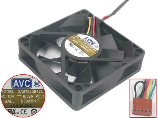 

AVC DA07520B12U P001 DC 12V 0.52A 70x70x20mm Server Cooling Fan