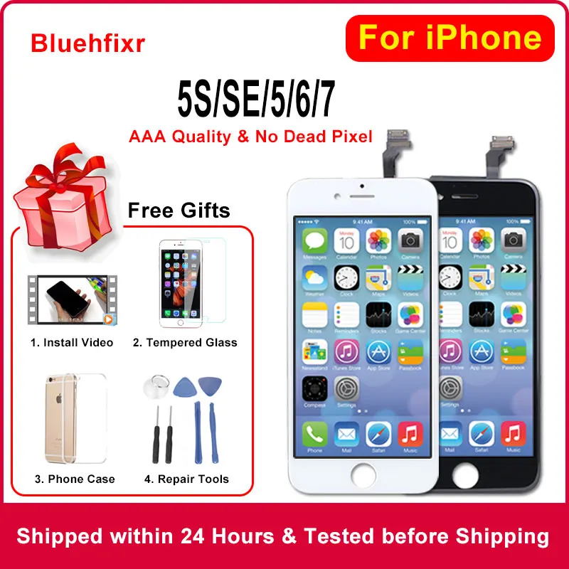 Качество AAA жк-дисплей для iPhone 5s, se 5C 5 6 7 жк-дисплей с сенсорным экраном дигитайзер замена для iPhone 6 жк-экран