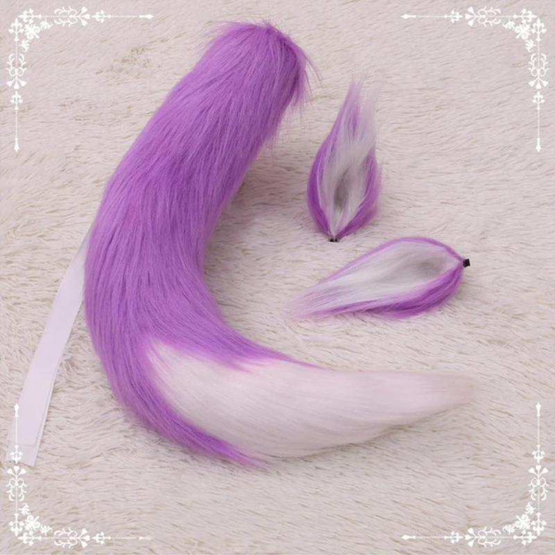 Очаровательные женские регулируемый пояс Лисьи ушки Хвост пушистый повязка на