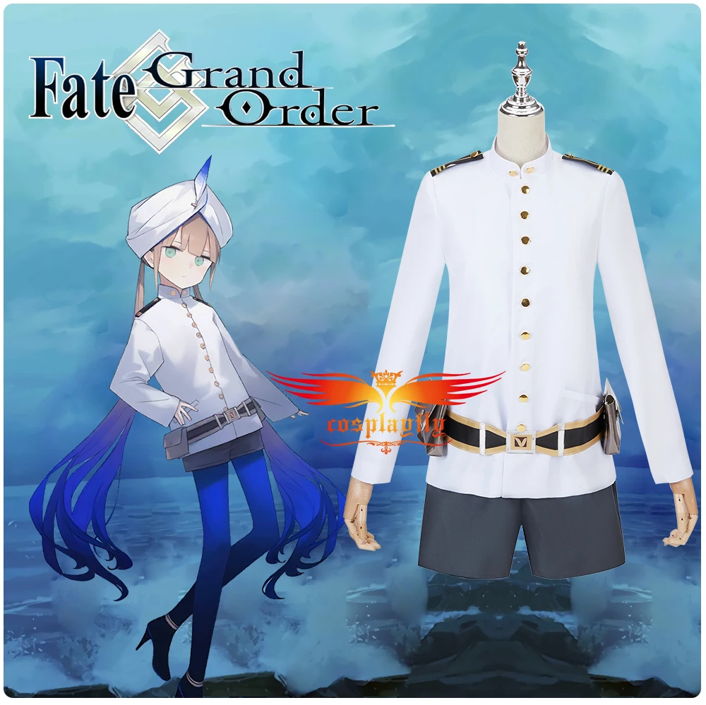 Anime FGO Fate/Grand Order Rider Nemo Cosplay Costume Adult Men Uniform Asian S-XXL Outfit White Coat Shorts Hat Belt Halloween