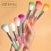zzdog 1pcs multifunction cosmetic tools fluffy nail art dusting brush soft powder blusher makeup brushes colorful crystal handle