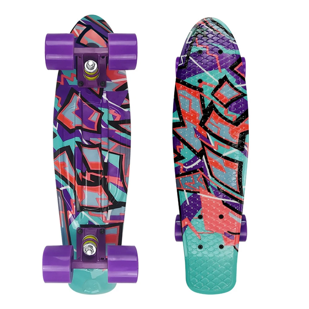 Новинка 2021 Скейтборд Mini Cruiser 22 дюйма скейтборд для взрослых и детей Лонгборд с