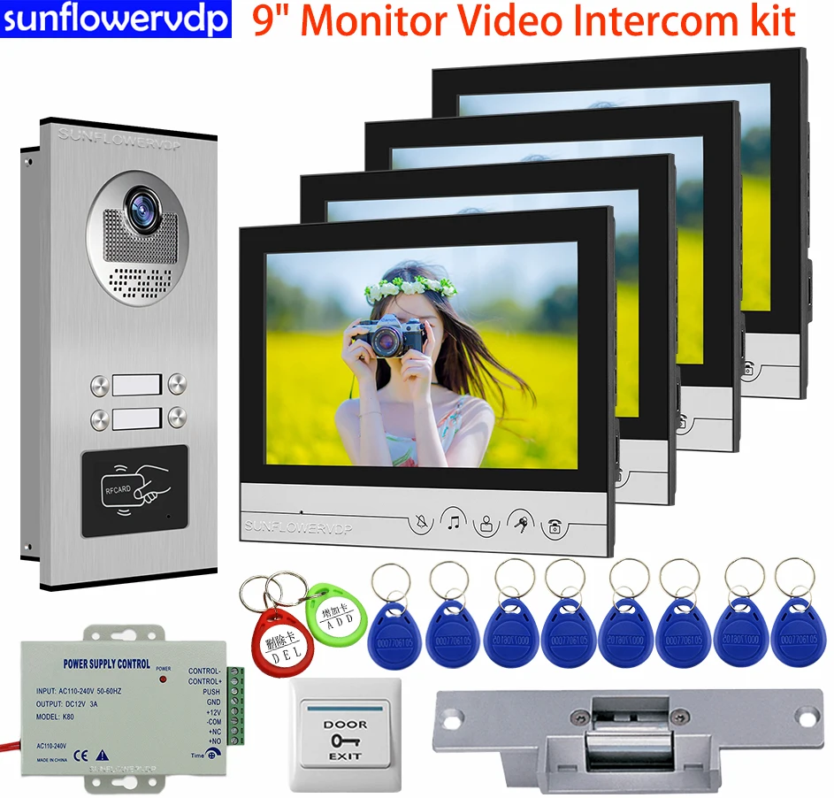 Дверной звонок для домашней безопасности с камерой и управлением доступом на