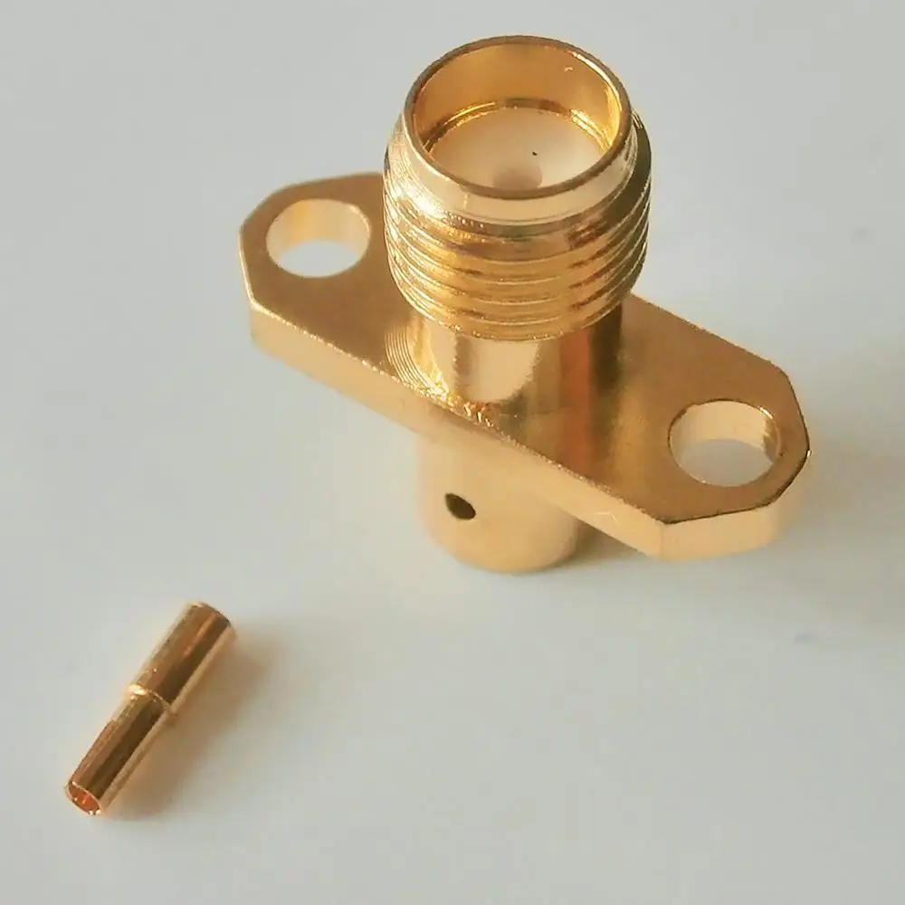 10X Pcs RF Connector SMA Female Rhombic Solder for semi-rigid RG402 0.141&quot cable With 2 Hole Flange Chassis Panel Mount deck |