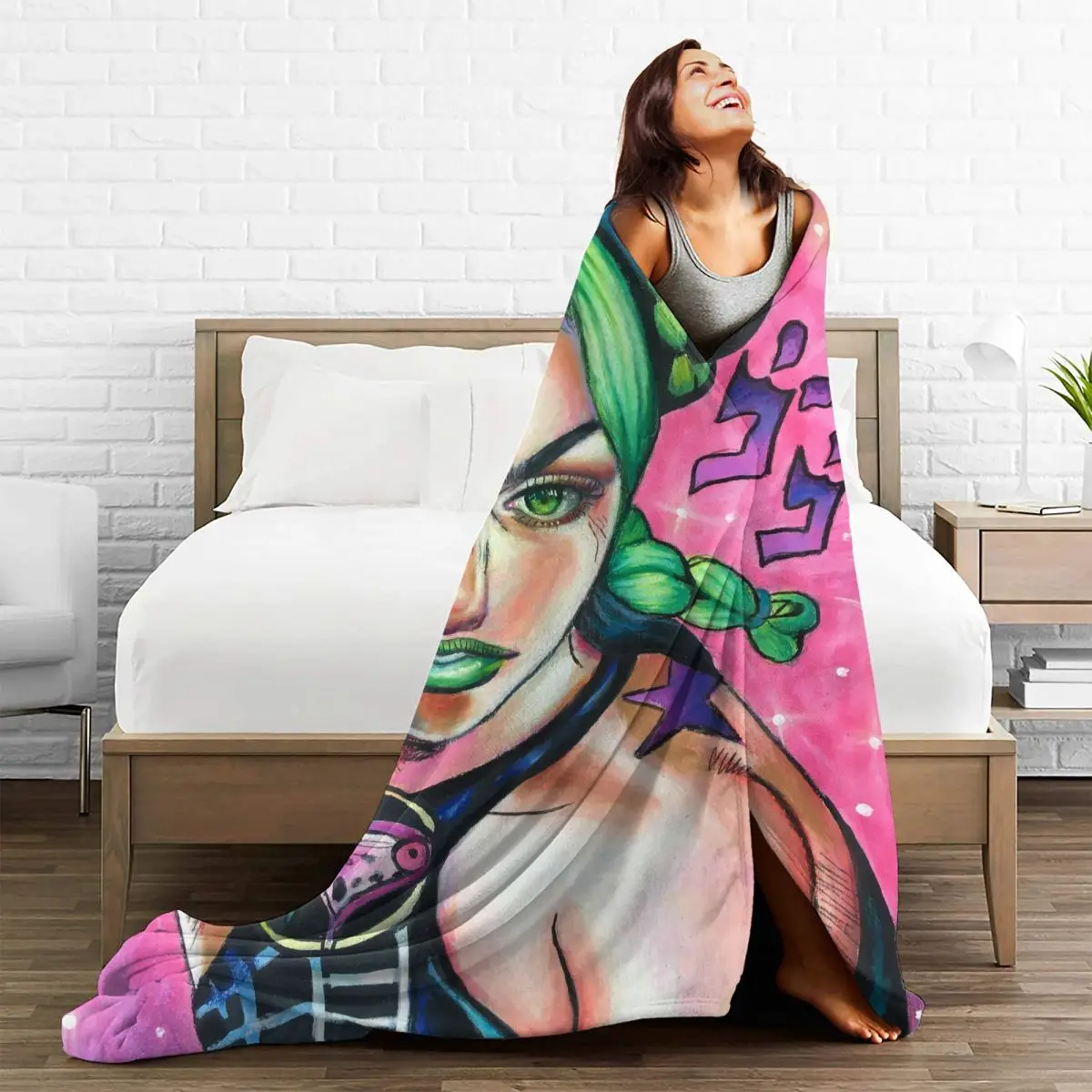 Плюшевое одеяло Jolyne Kujo s аниме невероятные приключения Джоджо креативное для