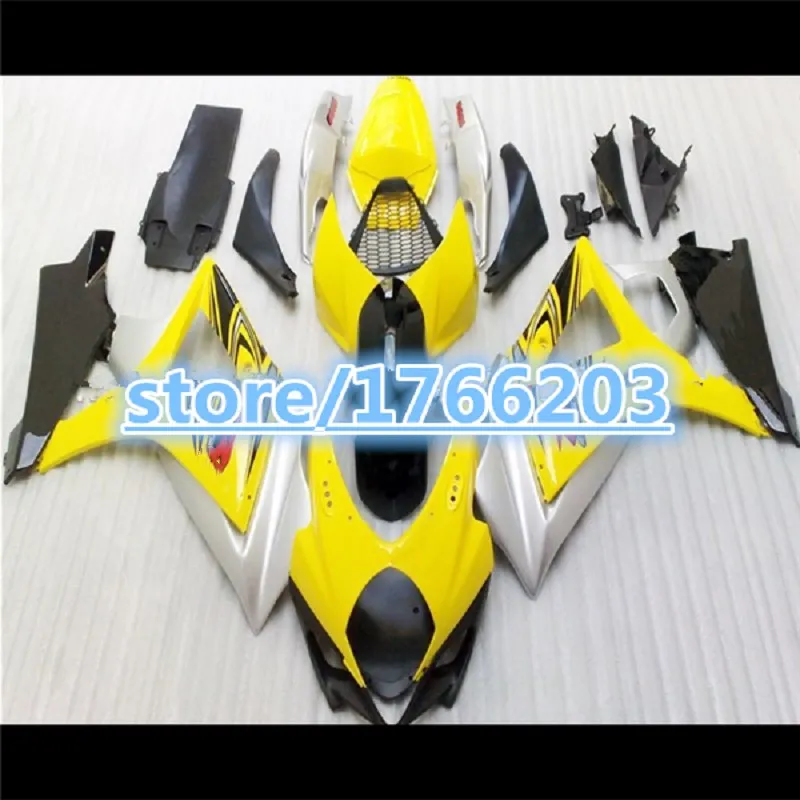 Обтекатель кузова для SUZUKI GSXR-1000 K7 GSX-R1000 GSXR 1000 07 08 желтый серебристый GSXR1000 GSX R1000 2007