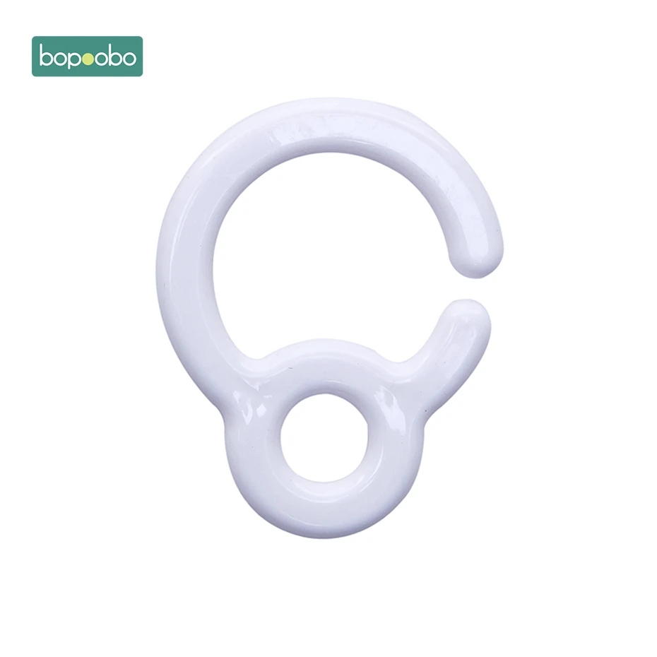White hook Bopoobo 10 шт. детская коляска Аксессуары Пластиковые Прорезыватели кольцо звенья для игрушка на коляску крючок для пустышки Diy фиксаторы детский Прорезыватель - Цвет: White hook