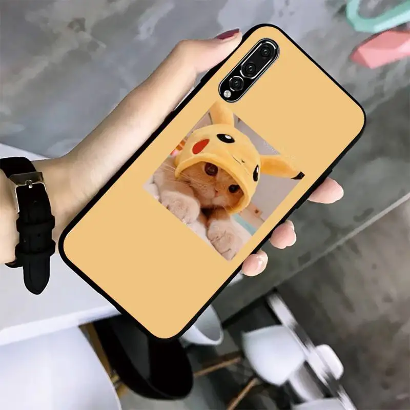 

YNDFCNB Cat Elf Phone Case for Huawei Mate10 20Lite 20X Mate20 30 40 Pro Nova3 4 4E 3i nova5 5ipro black soft TPU case