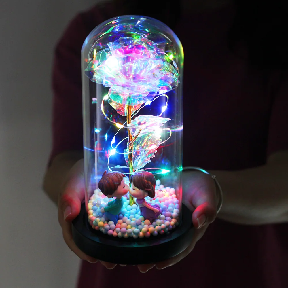Искусственные цветы Galaxy Rose Красавица и чудовище Роза в стеклянном куполе для