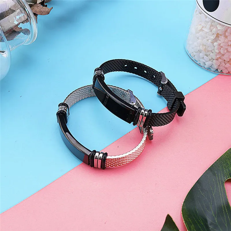 Женский мужской браслет 2 вида цветов часы дизайн нержавеющая сталь чистая