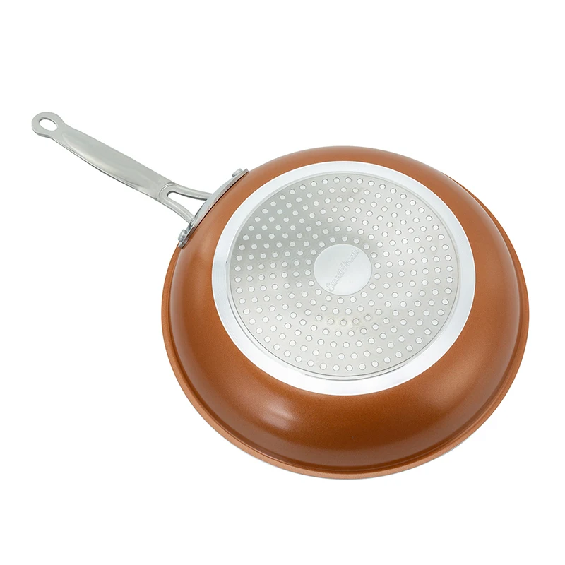 24 см Кухня медная сковорода для жарки с Керамика покрытие легко чистить Skillet