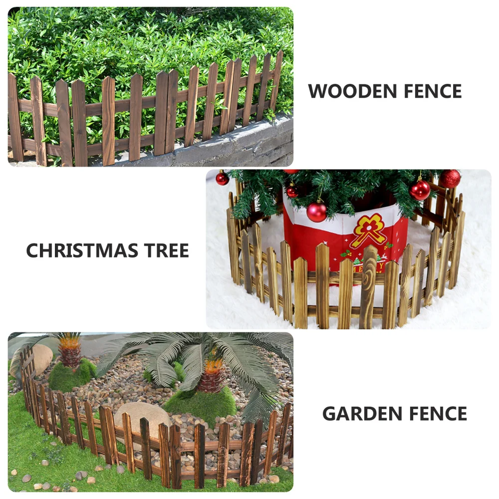 

1.2m Decoractive Wooden Picket Fence Miniature Home Garden Christmas Xmas Tree Wedding Party Decoration (White)