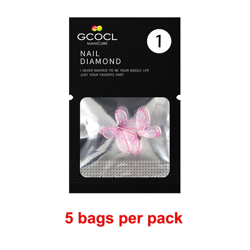 

3D Acrylic Butterfly Nail Art Tip Decoration Accessories Shiny Pink Clear Nail Tips Decorations Manicure Accessories Tool F695