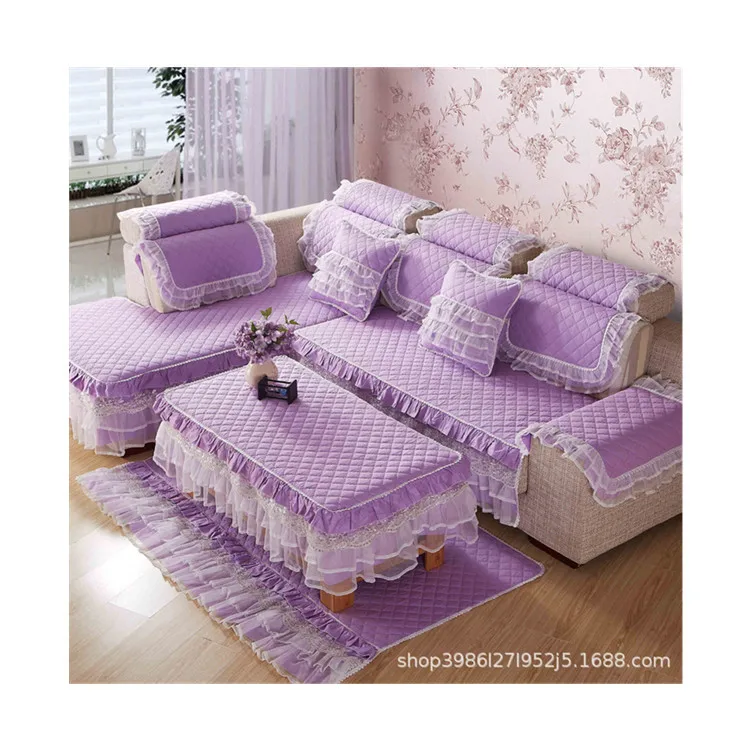 Stylish luxury cotton sofa cover Cushion pillow High-end Non-slip lace couch covers for sofas Girl living room decor | Дом и сад