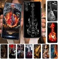 2021 popular guitar bass cartoon phone case for xiaomi redmi note 10 9 9s 8 7 6 5 a pro s t black cover silicone back pre style