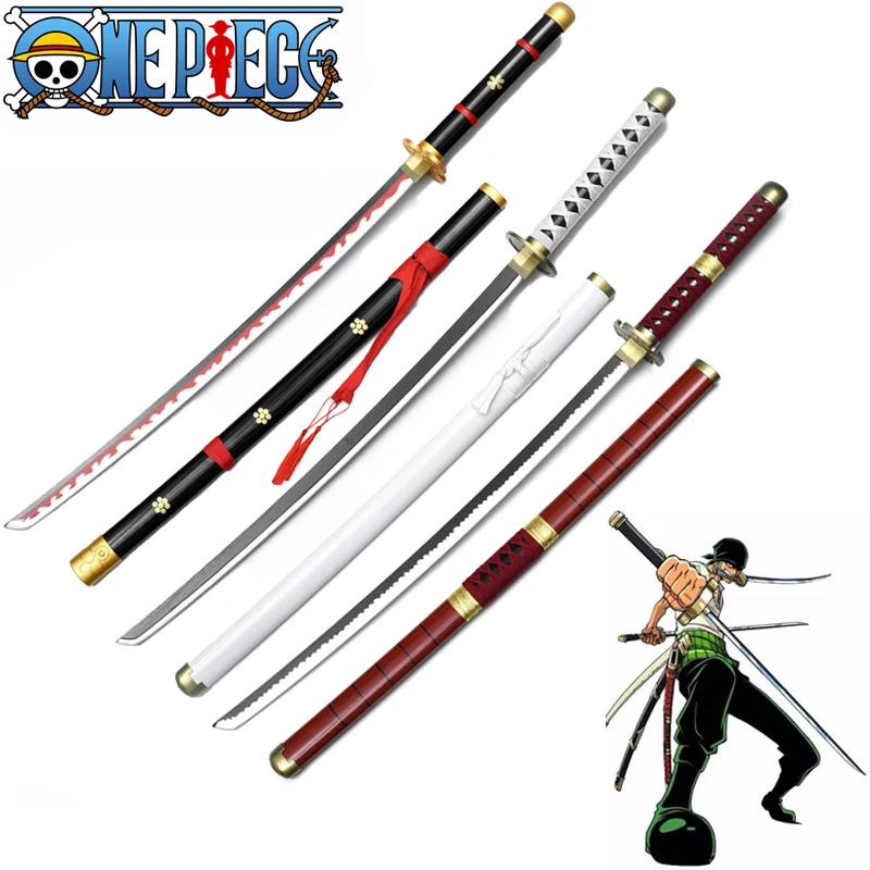 

102 см Косплей 1:1 Самурай/ниндзя меч реквизит игрушка имитация катаны оружие ророноа Зоро три ножа