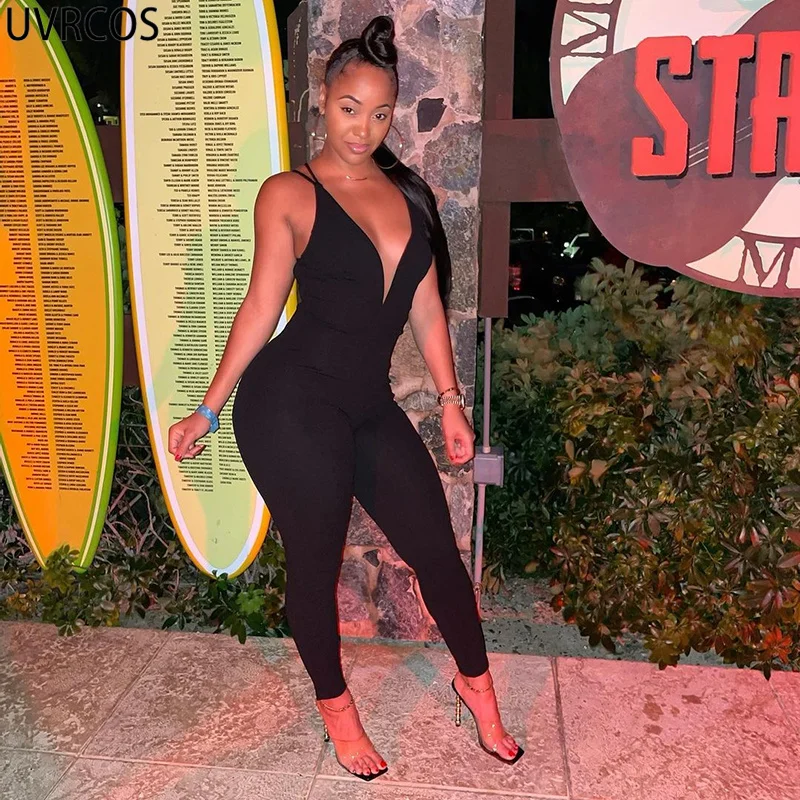 

UVRCOS Combinaison Femme женская одежда лето 2021 новая уличная Стиль завязками сзади, сексуальное нижнее белье с глубоким v-образным вырезом сексуально...