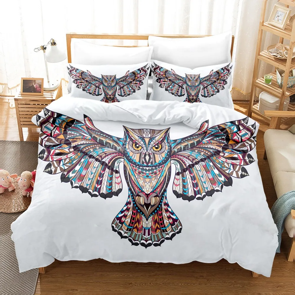 Комплект постельного белья с изображением животных совы детское фантастическое