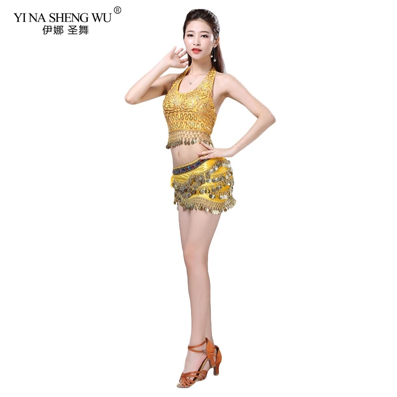Одежда для танца живота взрослых костюм с блестками выступлений сексуальный