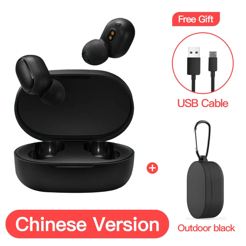 Xiaomi Redmi Airdots глобальная версия Опциональные TWS наушники стерео беспроводной шумоподавление с микрофоном громкой связи AI Bluetooth 5,0 - Цвет: CN add outdoor black