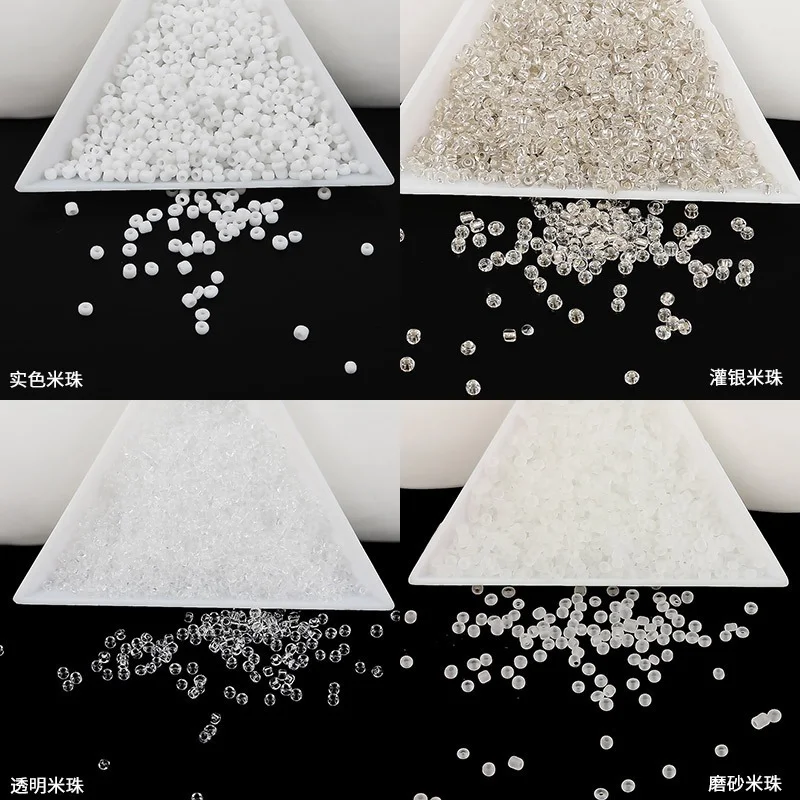 

2mm White Series Beaded Czech Glass Seedbeads Multi Round Spacer Beads for DIY Jewelry Making Jewelry Garments Accessories