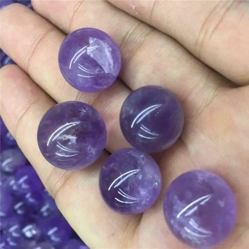 

1Pc 20mm Healing Purple Stone Natural Amethyst Quartz Sphere Gift For Home Decoration Ball Collection Crystal Pretty H7L1