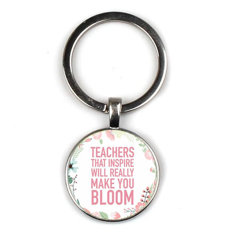 18 Модный текстовый брелок Thank You Teacher, Очаровательная стеклянная кристаллическая подвеска, качественная сумка для ключей, брелок для ключей, женский подарок на День учителя - Цвет: 18