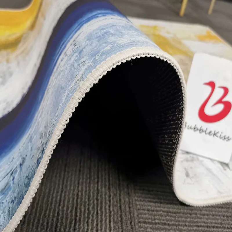 Ковер с рисунком в скандинавском стиле абстрактная живопись маслом против