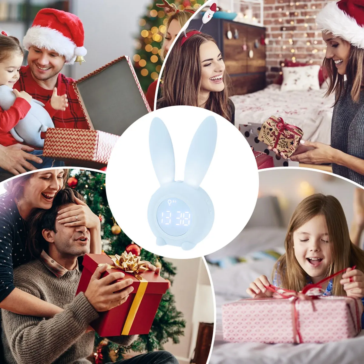 Звуковой индукционный таймер с кроликом будильник Креативный светодиодный
