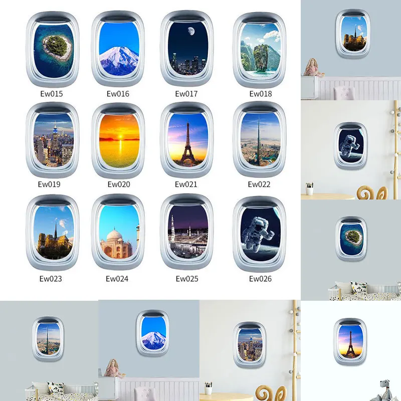 Креативные простые наклейки на стену из искусственного окна декоративные ПВХ s