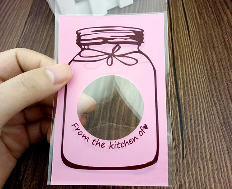 100 шт. милые Цвет с рисунком бутылочек полиэтиленовый пакет для печенья на день