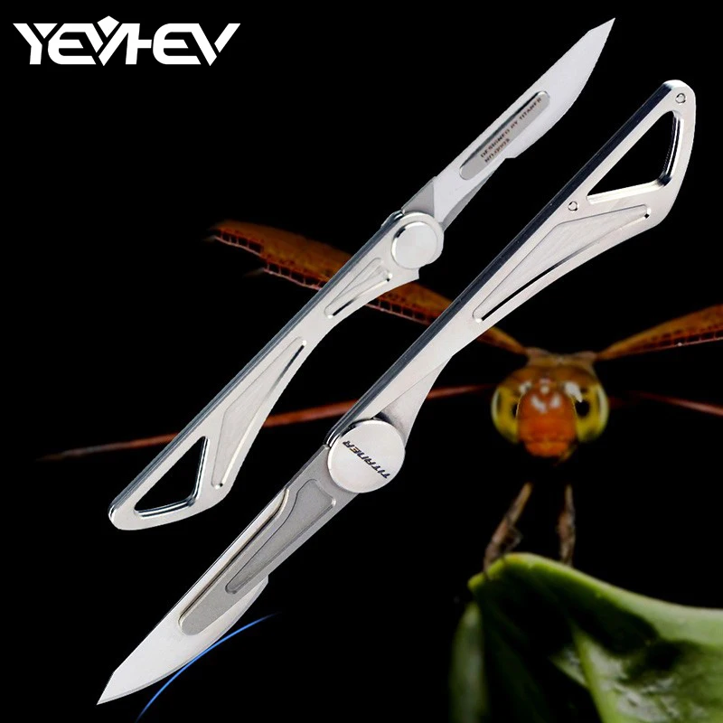 PAVEHAWK Tc4 Титан сплав ручка скальпеля Лезвия ножи резака для ручной инструмент