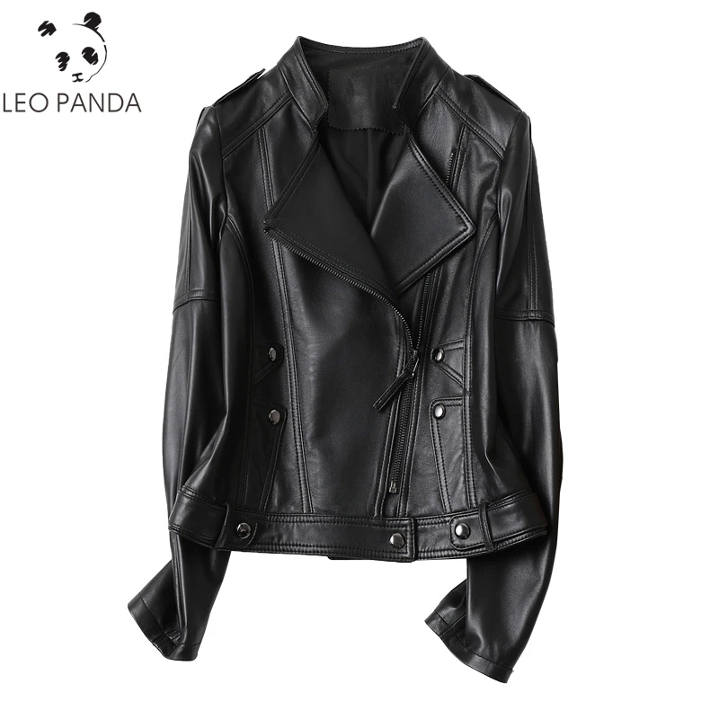 

Genuine Leather Jacket Women 2021 Spring Autumn Fashion New Real Sheepskin Coat Black Short Motorcycle Women's Jackets Outerwear