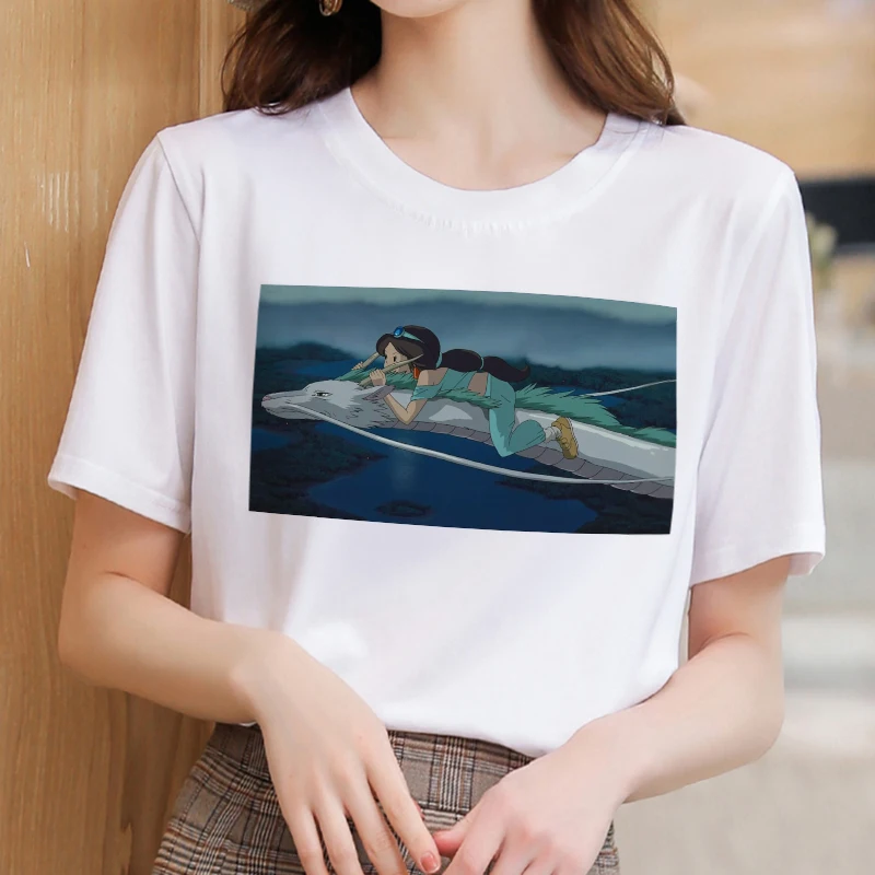 

Spirited Away Anime Tshirt Kawaii Princess T Shirt Women Harajuku Fashion Summer Top Funny 90s Aesthetic Clothes Tees T-shirts